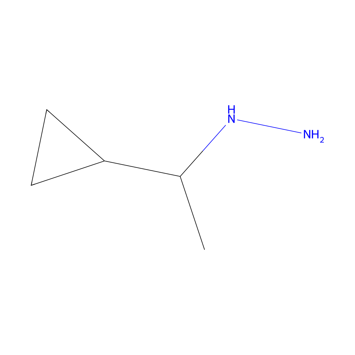 (1-Cyclopropylethyl)hydrazine molecular structure, CAS 1016511-83-3