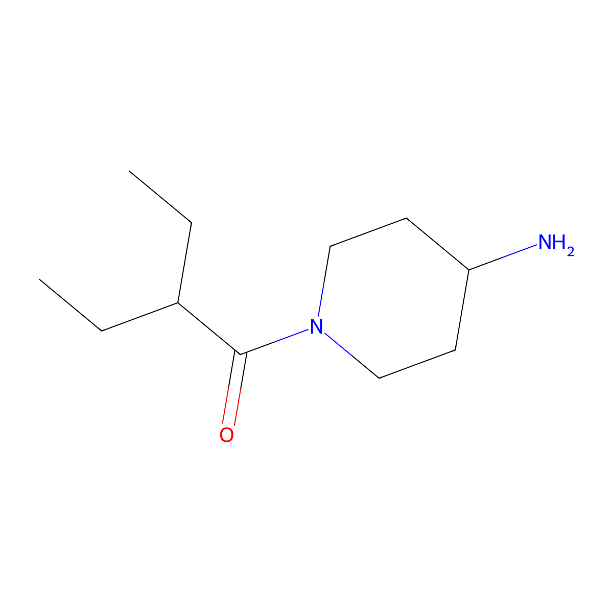 1-(4-Aminopiperidin-1-yl)-2-ethylbutan-1-one molecular structure, CAS 1016511-94-6