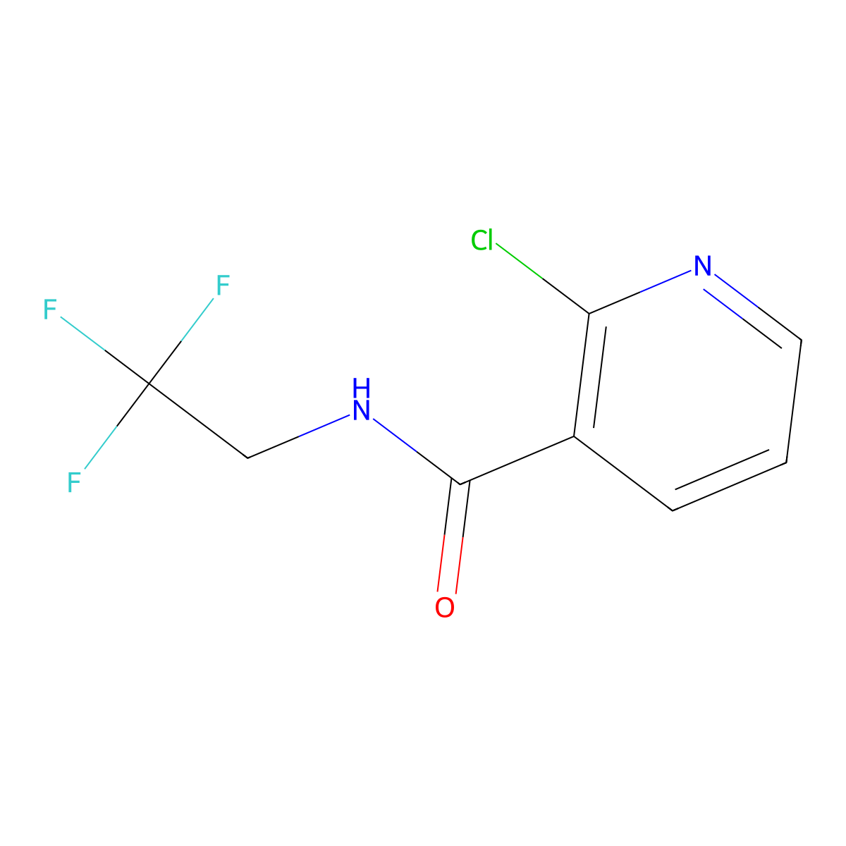 2-chloro-N-(2,2,2-trifluoroethyl)pyridine-3-carboxamide molecular structure, CAS 1016512-43-8