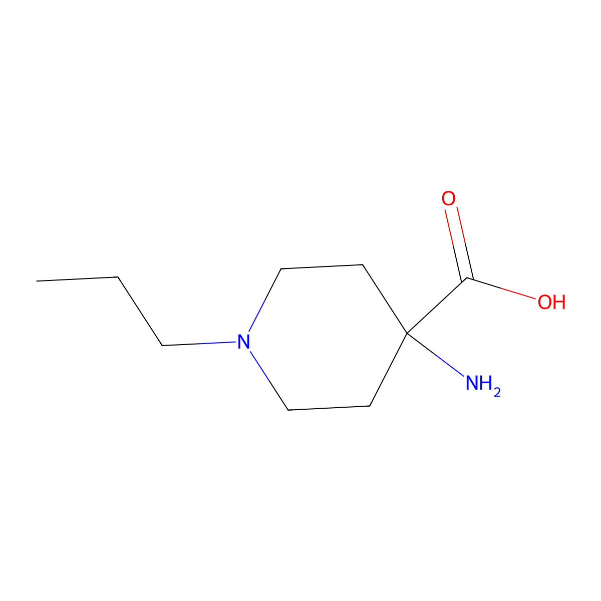 1-Propyl-4-amino-4-piperidinecarboxylic acid molecular structure, CAS 1016512-46-1