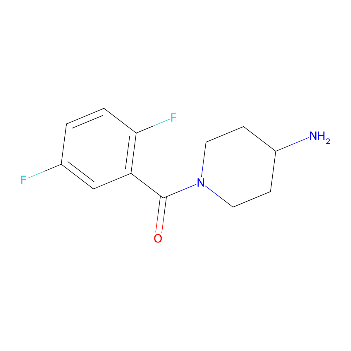 (4-Aminopiperidin-1-yl)(2,5-difluorophenyl)methanone molecular structure, CAS 1016512-61-0