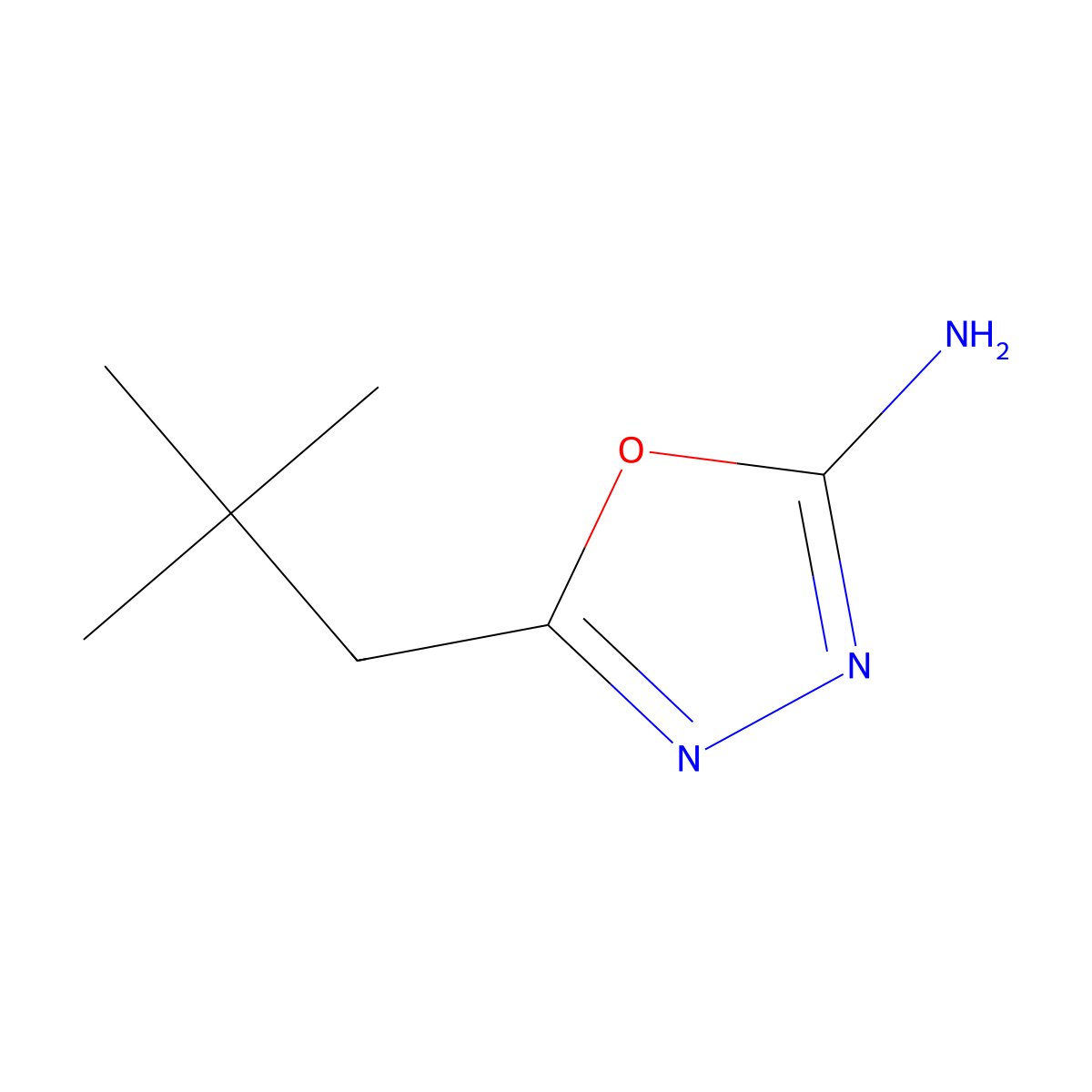 5-(2,2-Dimethylpropyl)-1,3,4-oxadiazol-2-amine molecular structure, CAS 1016513-12-4