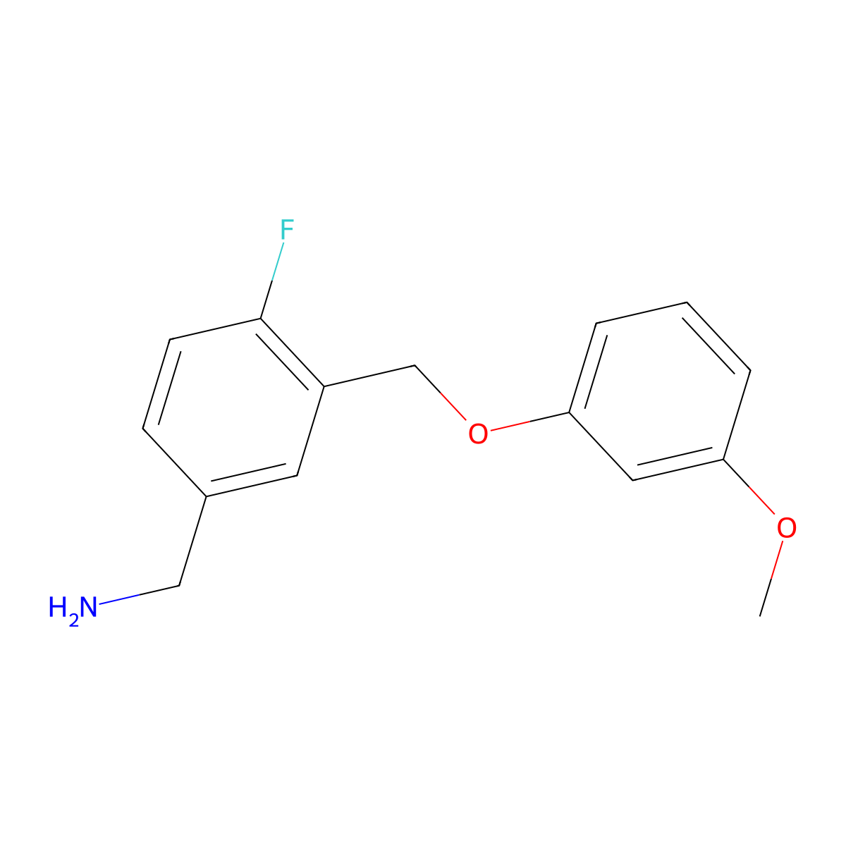{4-Fluoro-3-[(3-methoxyphenoxy)methyl]phenyl}methanamine molecular structure, CAS 1016513-95-3