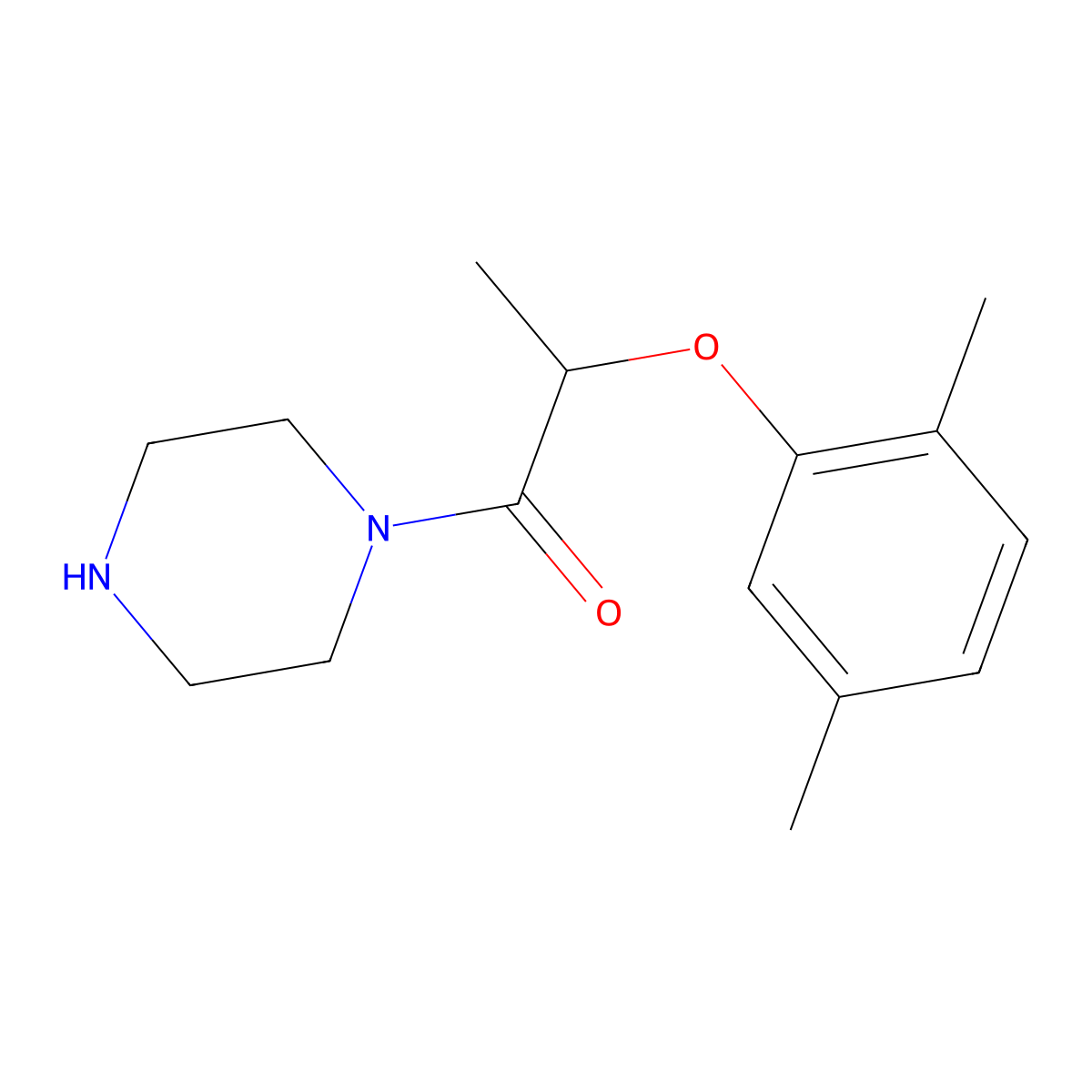 2-(2,5-Dimethylphenoxy)-1-(piperazin-1-YL)propan-1-one molecular structure, CAS 1016514-50-3