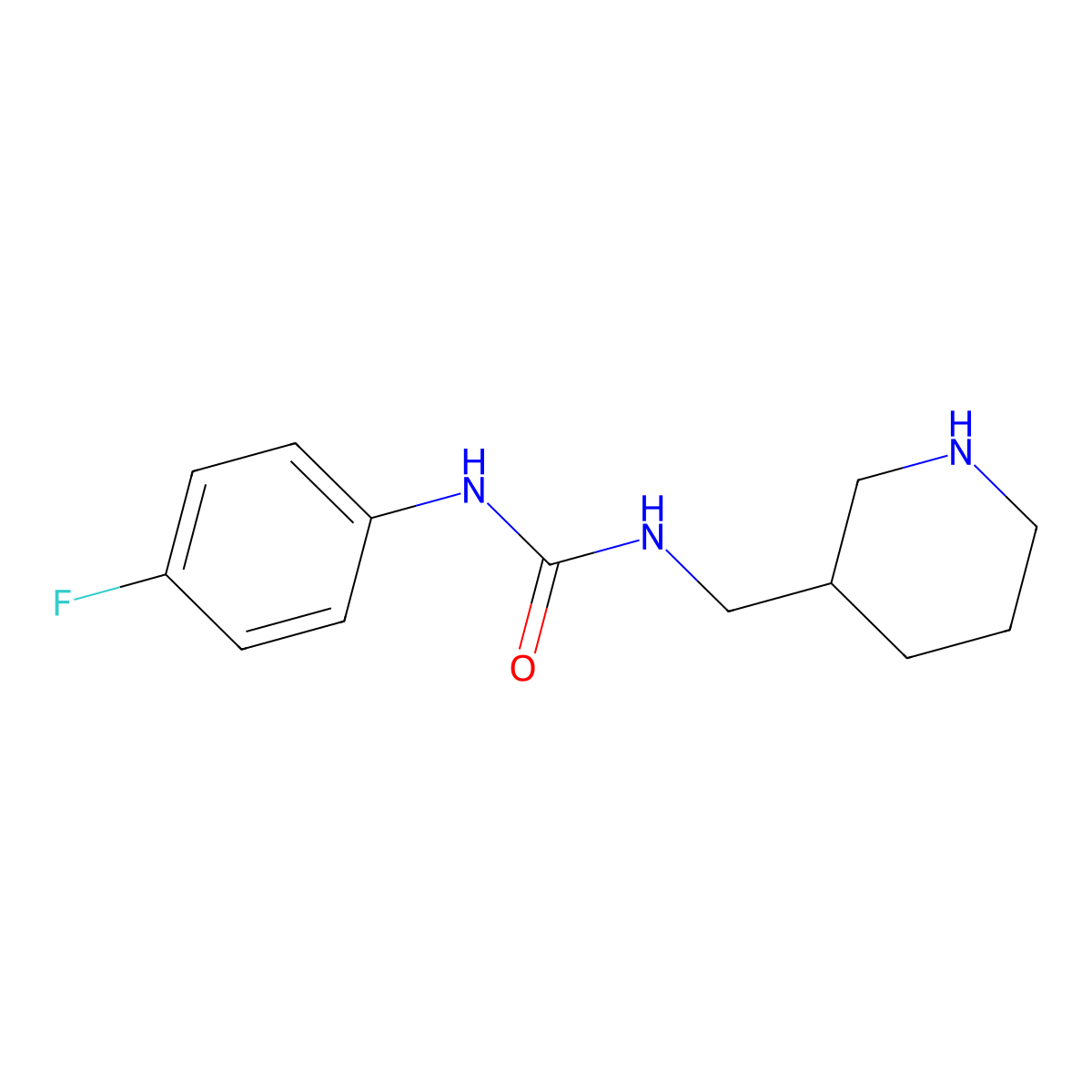 1-(4-Fluorophenyl)-3-(piperidin-3-ylmethyl)urea molecular structure, CAS 1016515-35-7