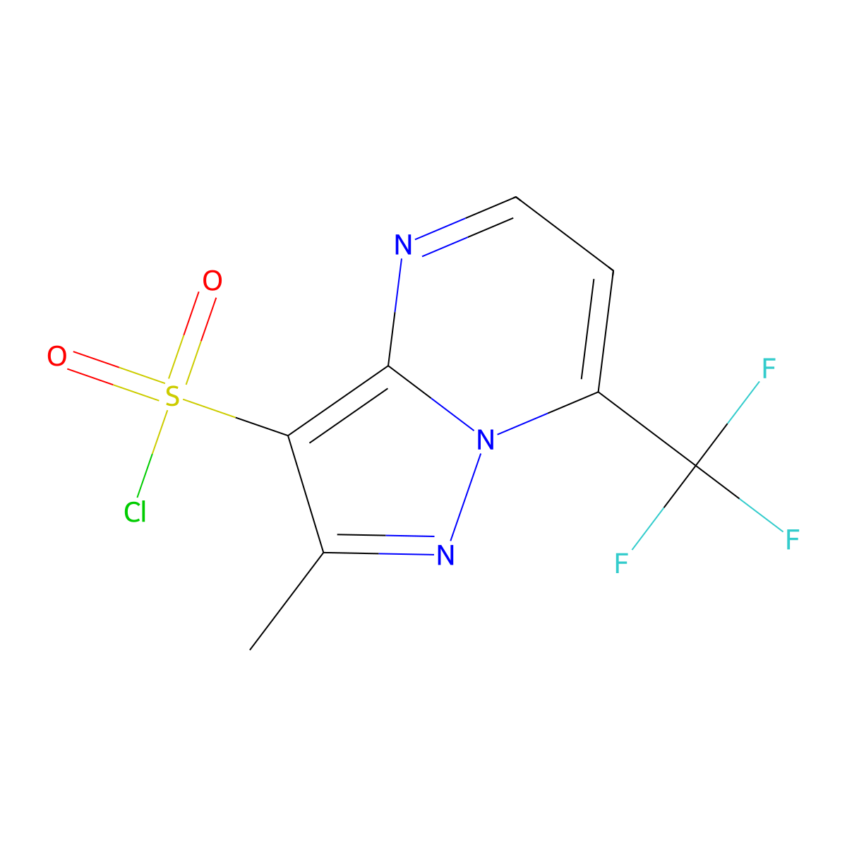 2-Methyl-7-(trifluoromethyl)pyrazolo[1,5-a]pyrimidine-3-sulfonyl chloride molecular structure, CAS 1016515-74-4