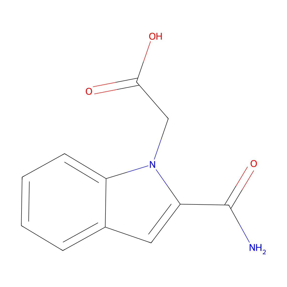 2-(2-carbamoyl-1H-indol-1-yl)acetic acid molecular structure, CAS 1016515-80-2