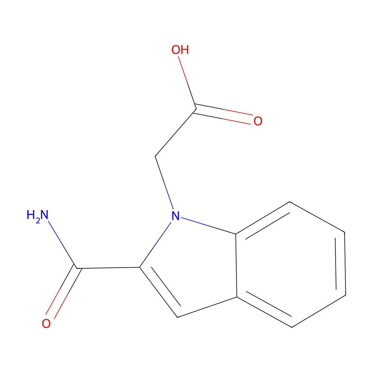 2-(2-carbamoyl-1H-indol-1-yl)acetic acid molecular structure, CAS 1016515-80-2