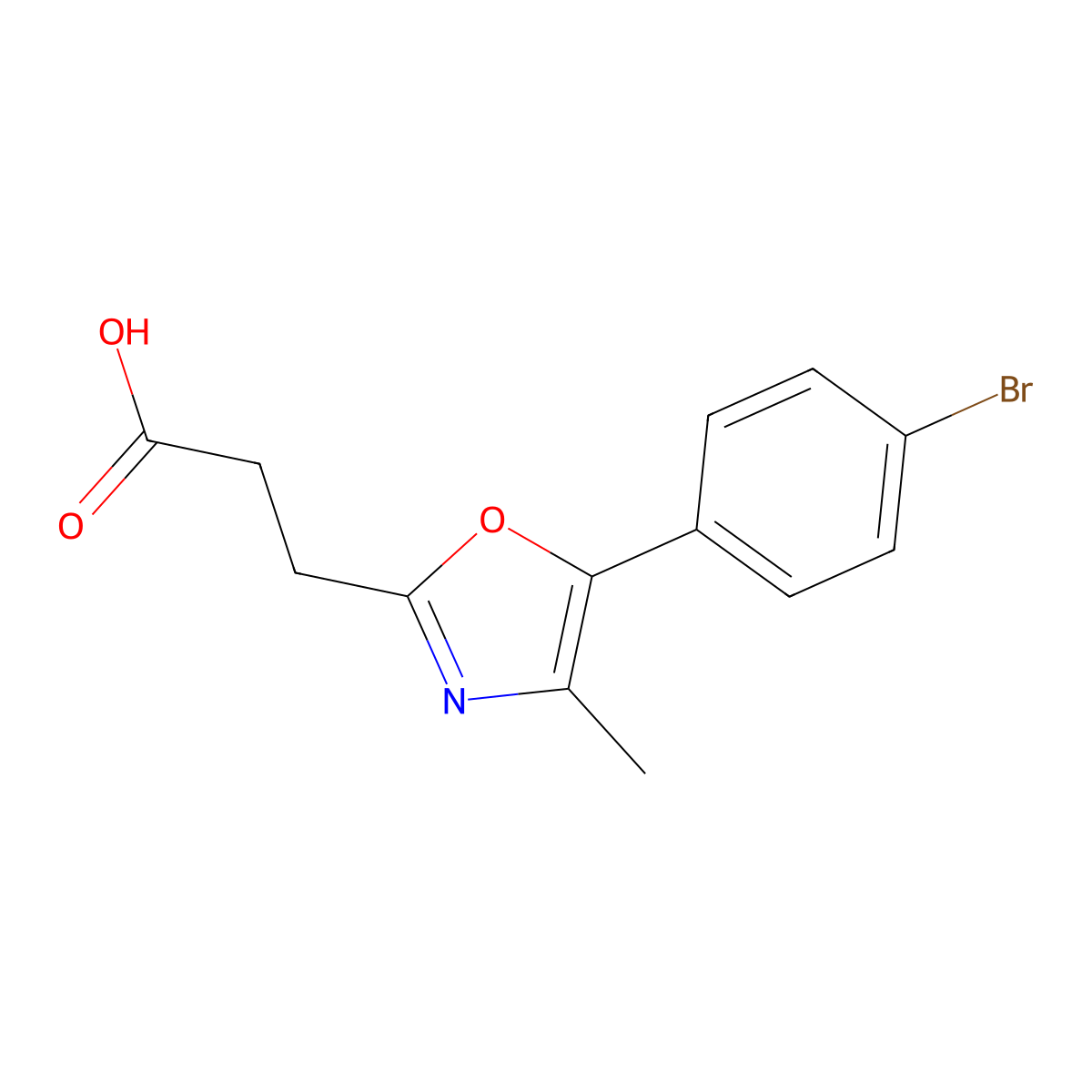 3-(5-(4-Bromophenyl)-4-methyl-1,3-oxazol-2-yl)propanoic acid molecular structure, CAS 1016515-82-4