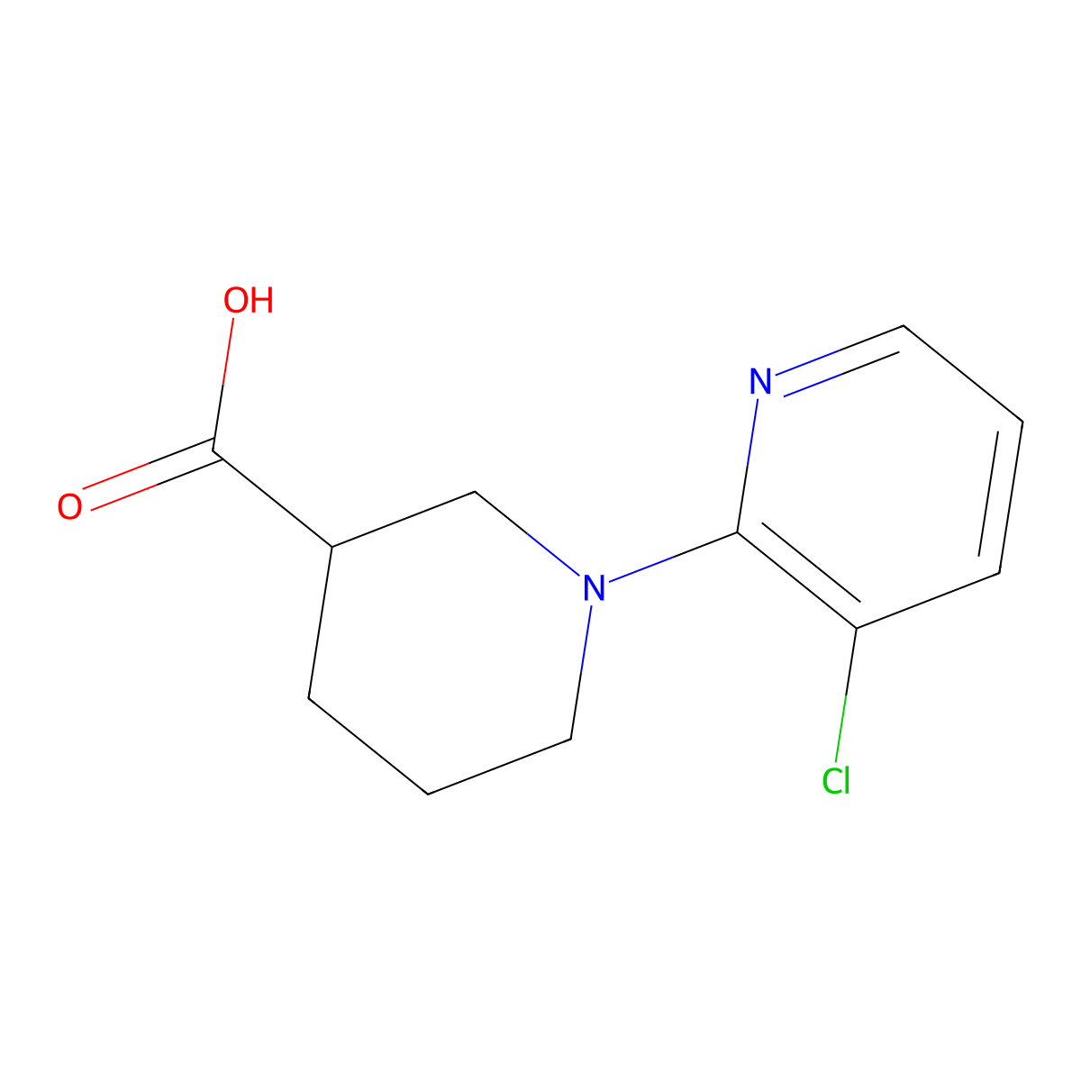 1-(3-Chloropyridin-2-yl)piperidine-3-carboxylic acid molecular structure, CAS 1016515-84-6