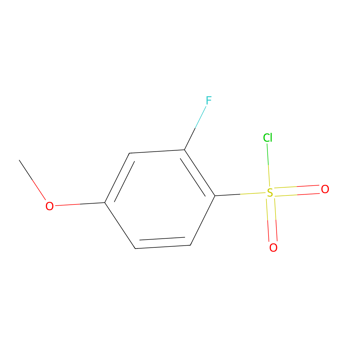 2-Fluoro-4-methoxybenzene-1-sulfonyl chloride molecular structure, CAS 1016516-68-9