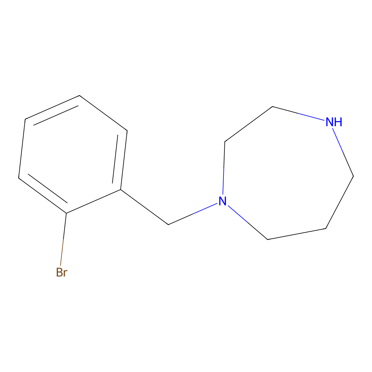 1-[(2-Bromophenyl)methyl]-1,4-diazepane molecular structure, CAS 1016516-79-2