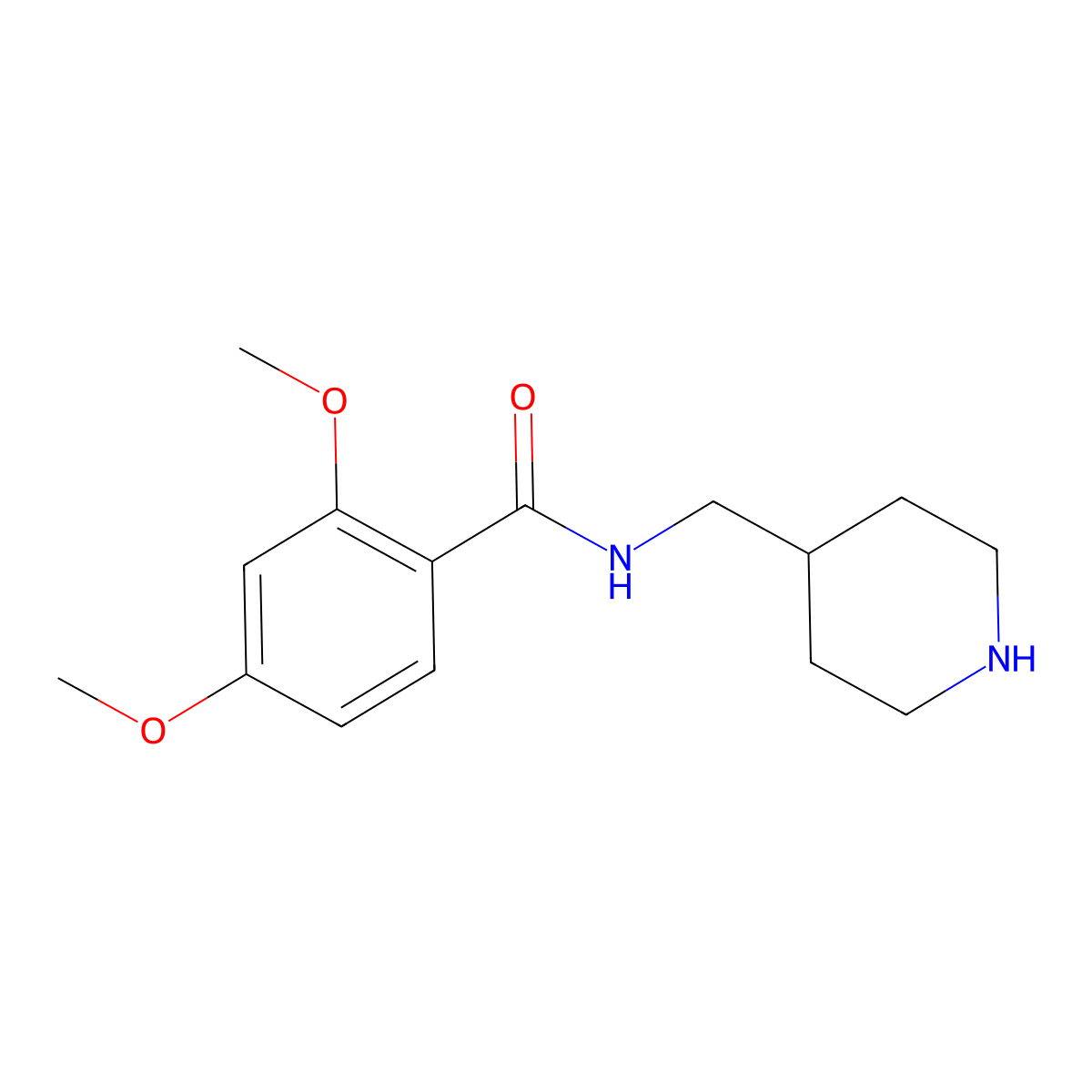 2,4-dimethoxy-N-[(piperidin-4-yl)methyl]benzamide molecular structure, CAS 1016517-14-8