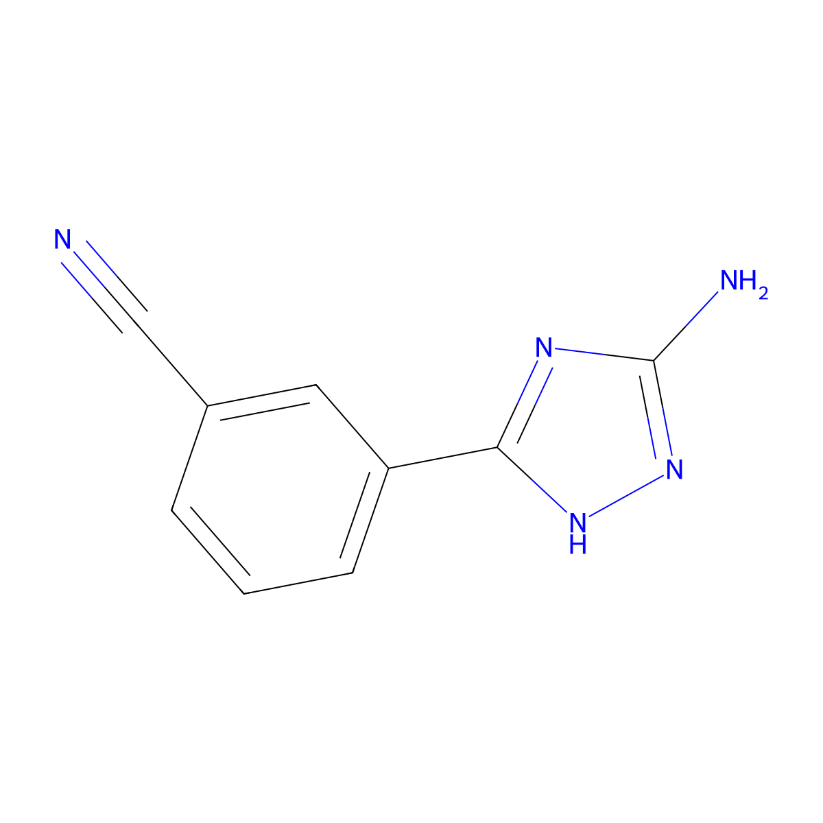 3-(5-amino-1H-1,2,4-triazol-3-yl)benzonitrile molecular structure, CAS 1016517-38-6