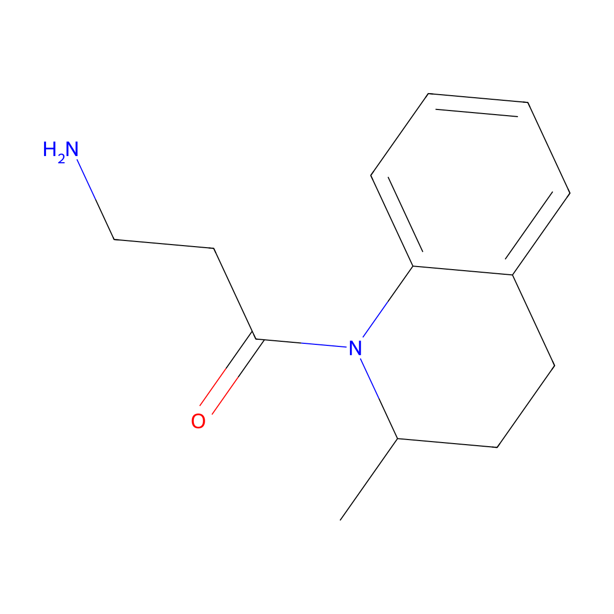 3-Amino-1-(2-methyl-1,2,3,4-tetrahydroquinolin-1-YL)propan-1-one molecular structure, CAS 1016517-54-6