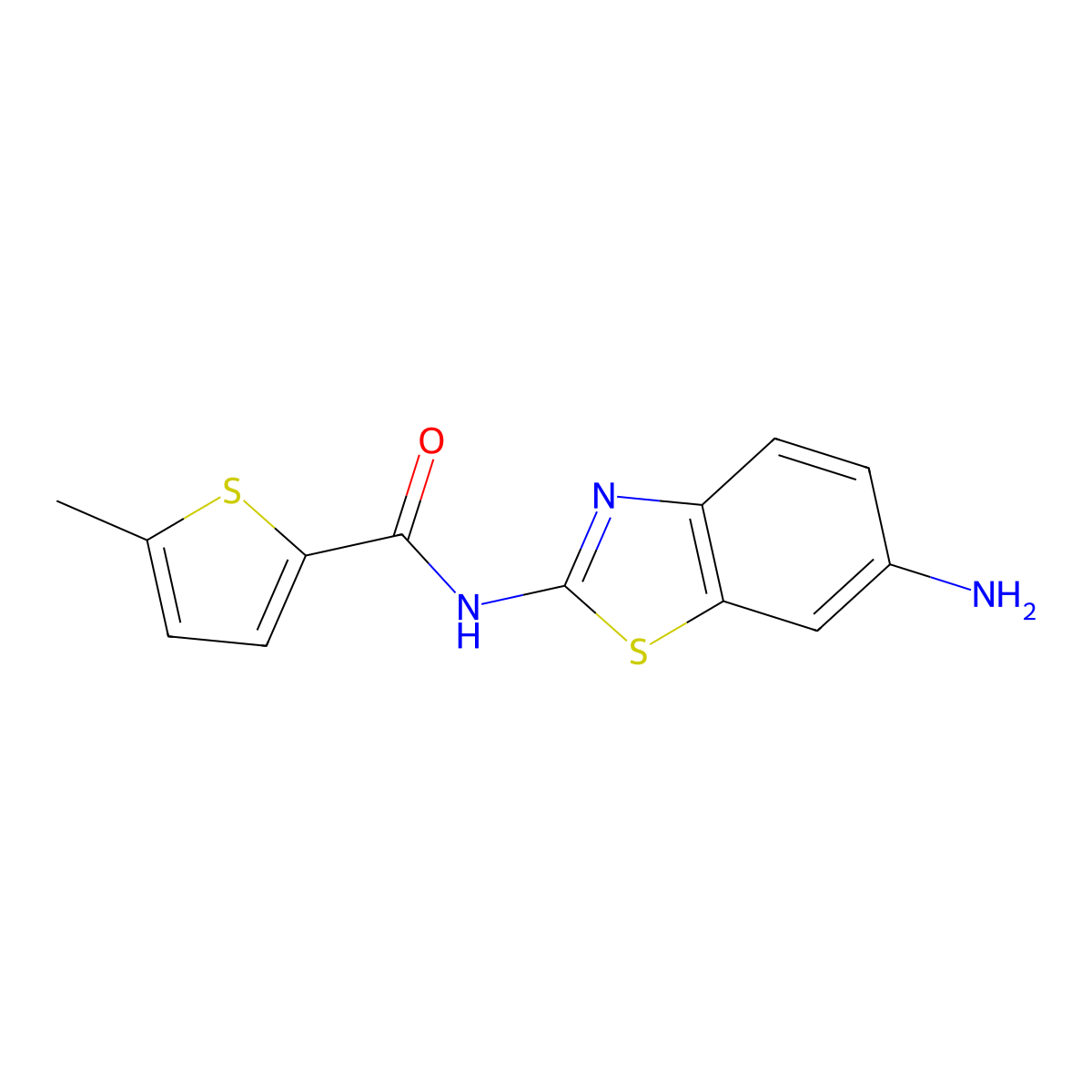 N-(6-amino-1,3-benzothiazol-2-yl)-5-methylthiophene-2-carboxamide molecular structure, CAS 1016519-15-5