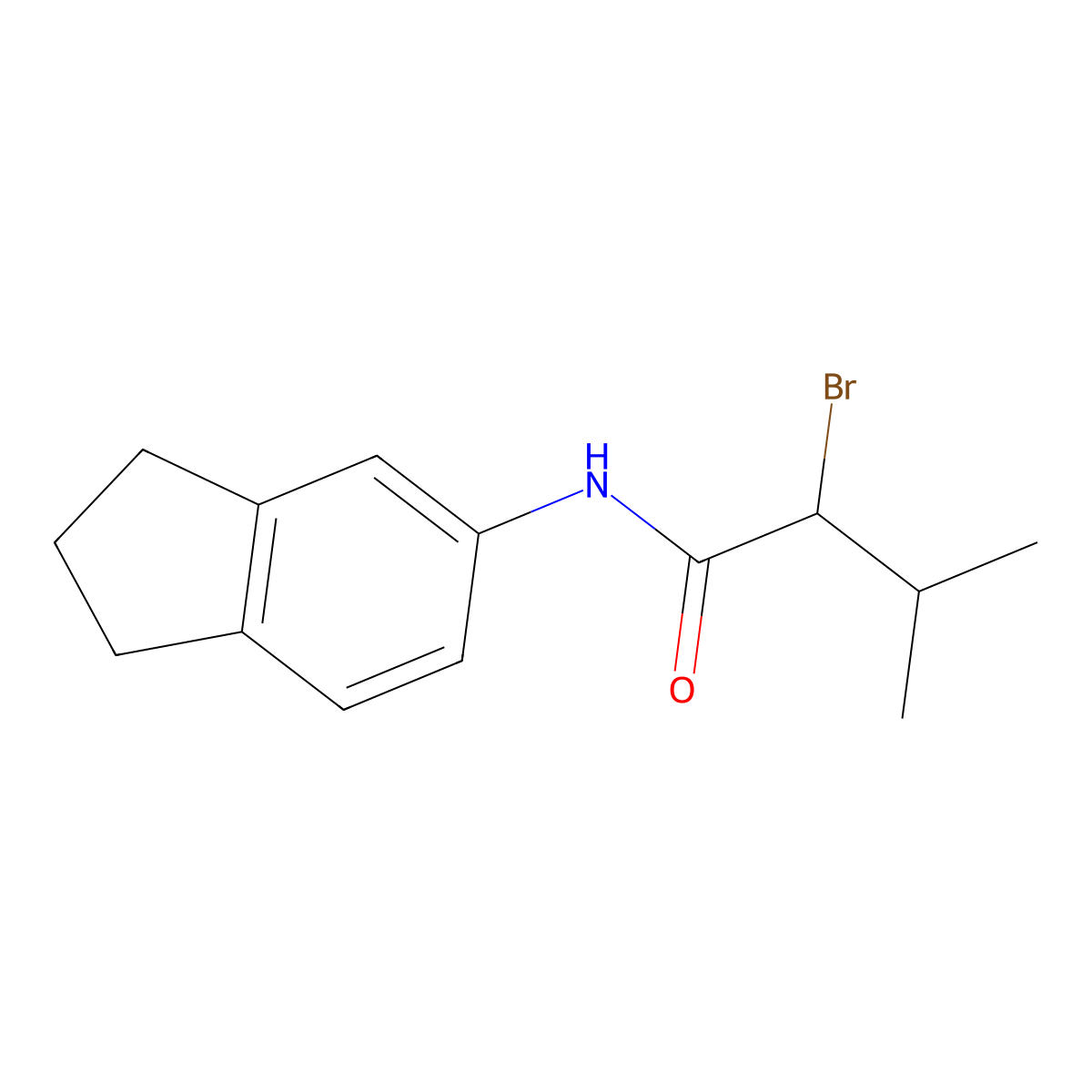 2-bromo-N-(2,3-dihydro-1H-inden-5-yl)-3-methylbutanamide molecular structure, CAS 1016519-25-7