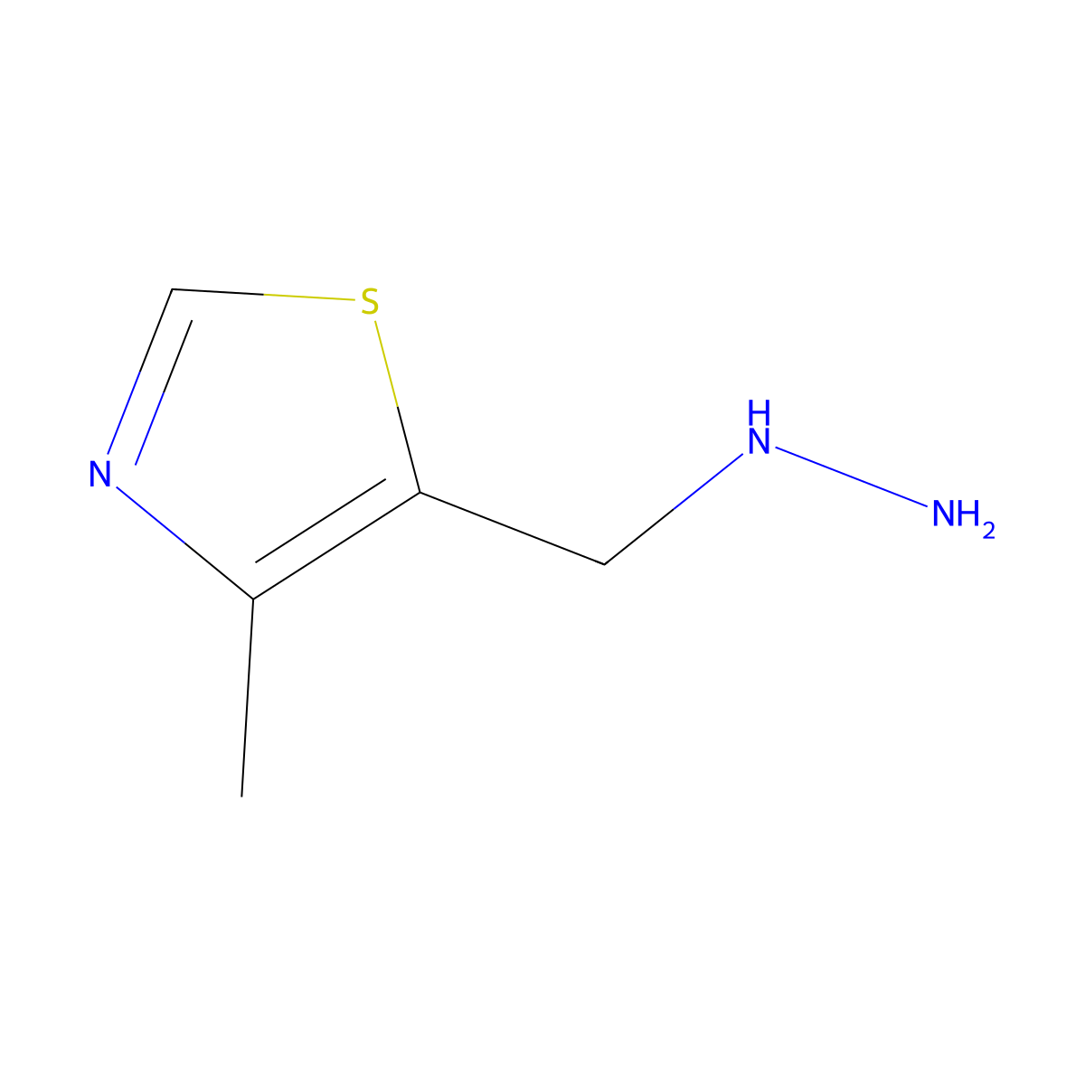 5-(Hydrazinylmethyl)-4-methyl-1,3-thiazole molecular structure, CAS 1016519-42-8