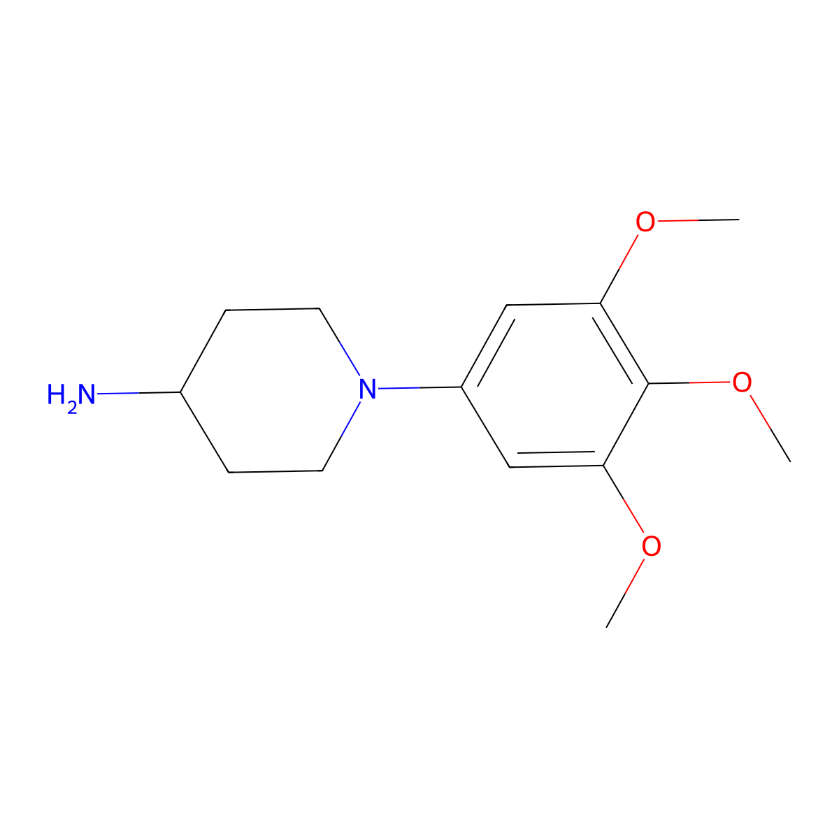 1-(3,4,5-Trimethoxyphenyl)piperidin-4-amine molecular structure, CAS 1016519-43-9