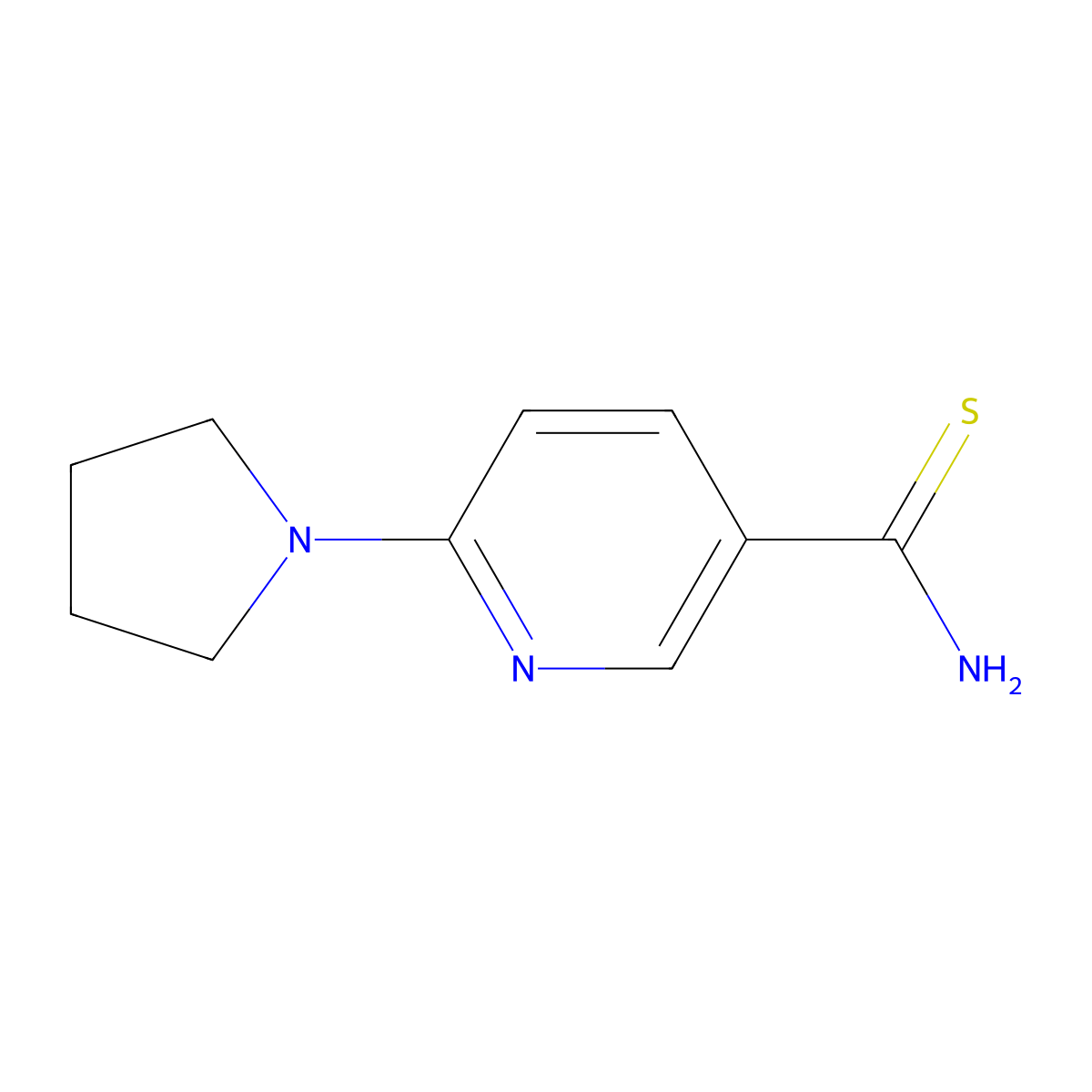 6-(Pyrrolidin-1-yl)pyridine-3-carbothioamide molecular structure, CAS 1016519-59-7