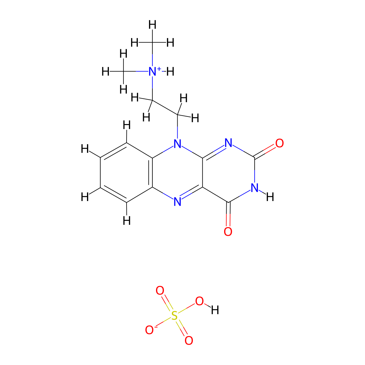 Isoalloxazine, 10-(2-(dimethylamino)ethyl)-, sulfate molecular structure, CAS 101652-11-3