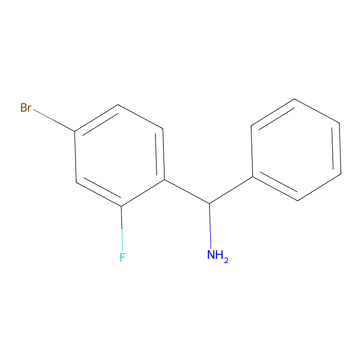 (4-Bromo-2-fluorophenyl)(phenyl)methanamine molecular structure, CAS 1016520-65-2
