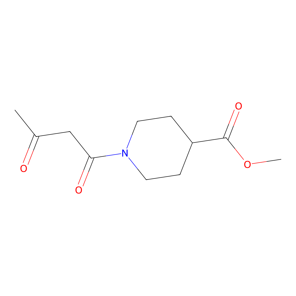 Methyl 1-(3-oxobutanoyl)piperidine-4-carboxylate molecular structure, CAS 1016520-87-8