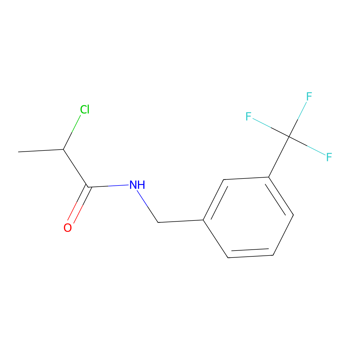 2-Chloro-N-{[3-(trifluoromethyl)phenyl]methyl}propanamide molecular structure, CAS 1016520-95-8