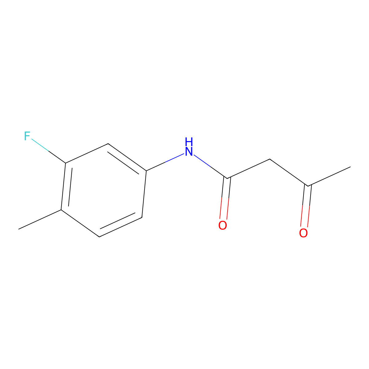 N-(3-fluoro-4-methylphenyl)-3-oxobutanamide molecular structure, CAS 1016521-35-9