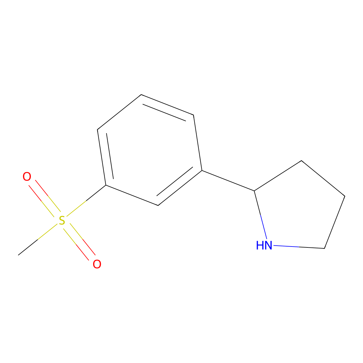 2-(3-Methanesulfonylphenyl)pyrrolidine molecular structure, CAS 1016521-37-1