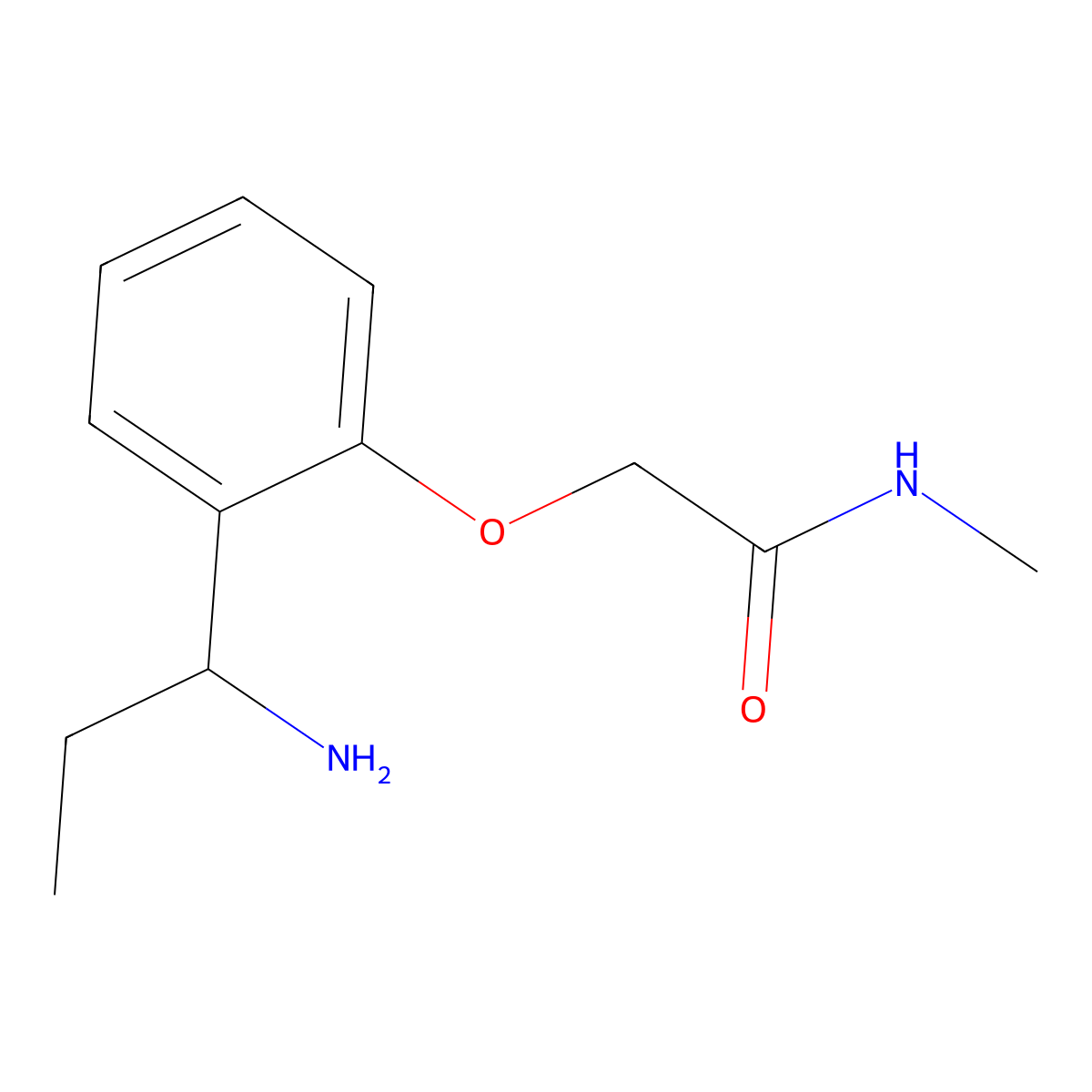 2-[2-(1-aminopropyl)phenoxy]-N-methylacetamide molecular structure, CAS 1016521-84-8