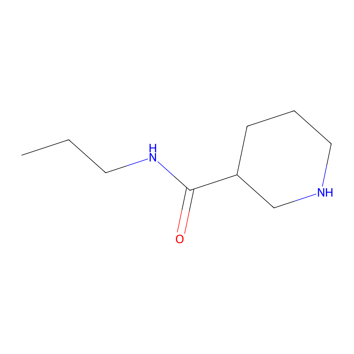 N-propylpiperidine-3-carboxamide molecular structure, CAS 1016521-91-7
