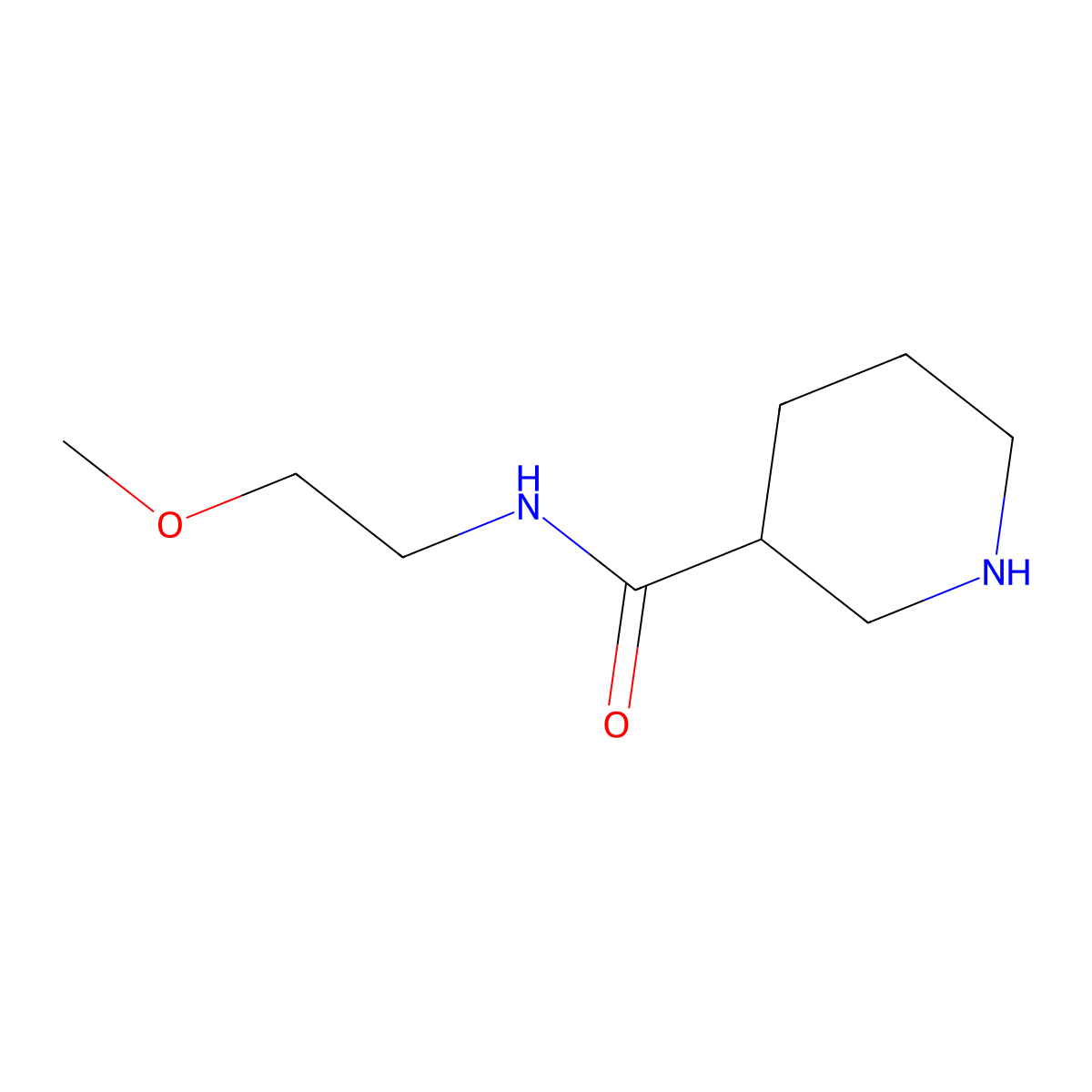 N-(2-Methoxyethyl)piperidine-3-carboxamide molecular structure, CAS 1016522-09-0