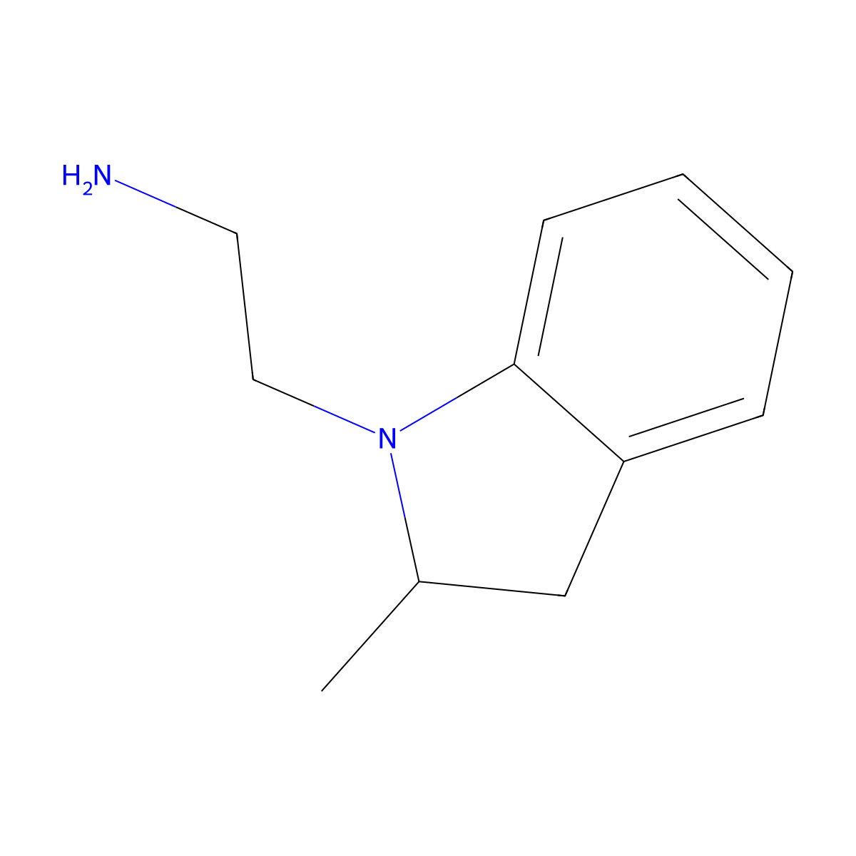 2-(2-methyl-2,3-dihydro-1H-indol-1-yl)ethan-1-amine molecular structure, CAS 1016522-32-9
