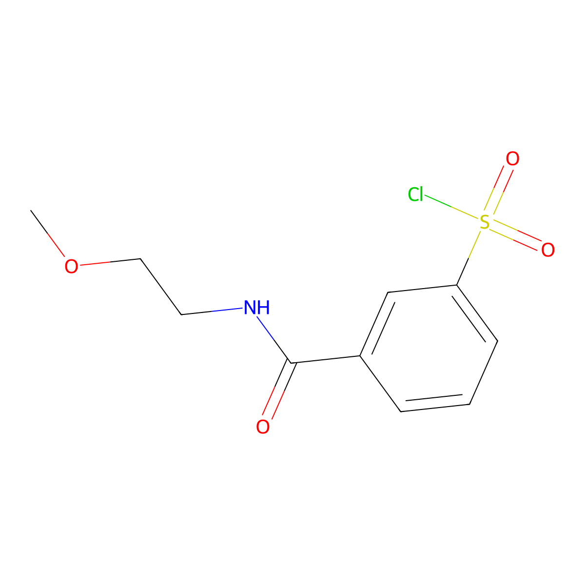 3-[(2-Methoxyethyl)carbamoyl]benzene-1-sulfonyl chloride molecular structure, CAS 1016522-59-0