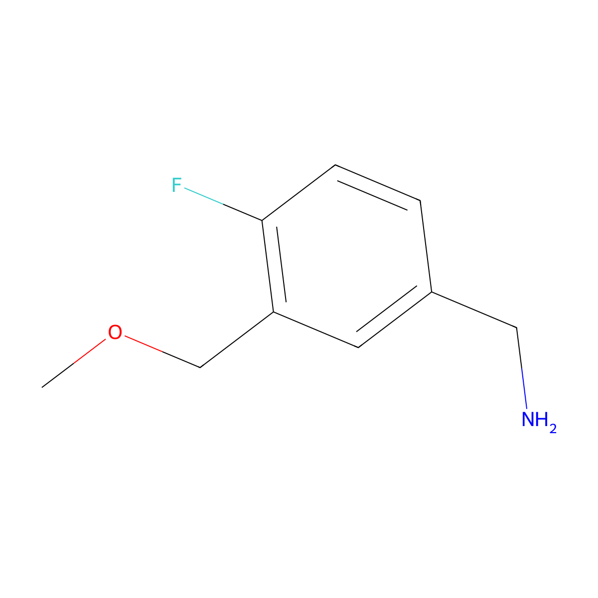 [4-Fluoro-3-(methoxymethyl)phenyl]methanamine molecular structure, CAS 1016522-88-5