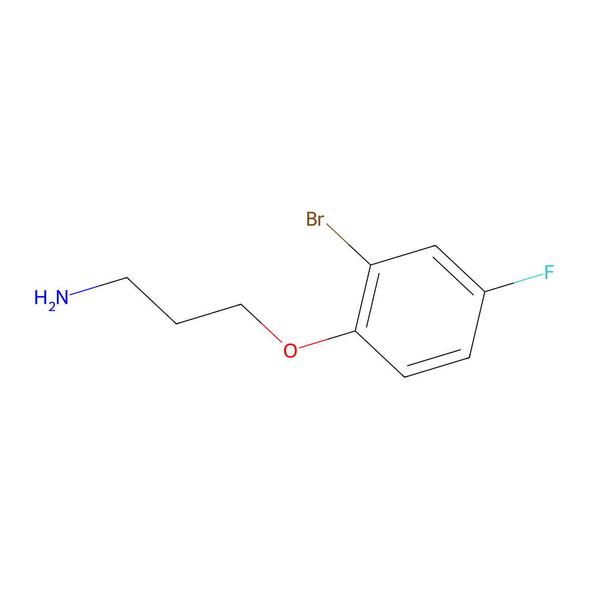 3-(2-Bromo-4-fluorophenoxy)propan-1-amine molecular structure, CAS 1016523-39-9