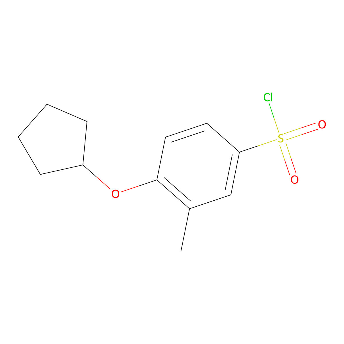 4-(Cyclopentyloxy)-3-methylbenzenesulfonyl chloride molecular structure, CAS 1016523-64-0