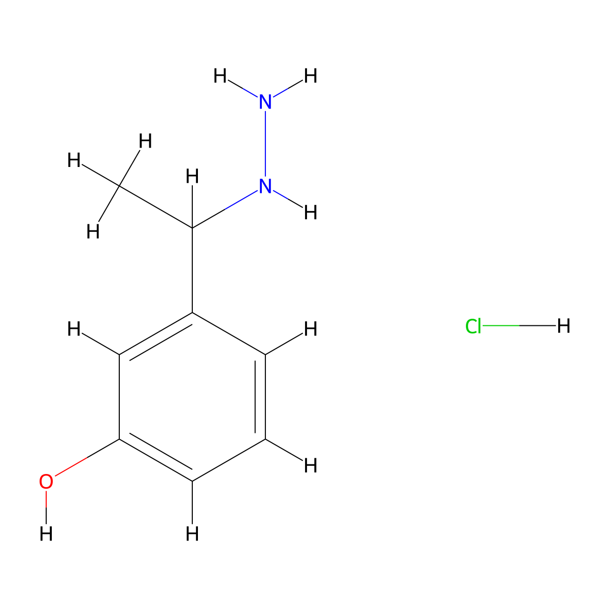 3-(1-Hydrazinylethyl)phenol hydrochloride molecular structure, CAS 1016524-58-5