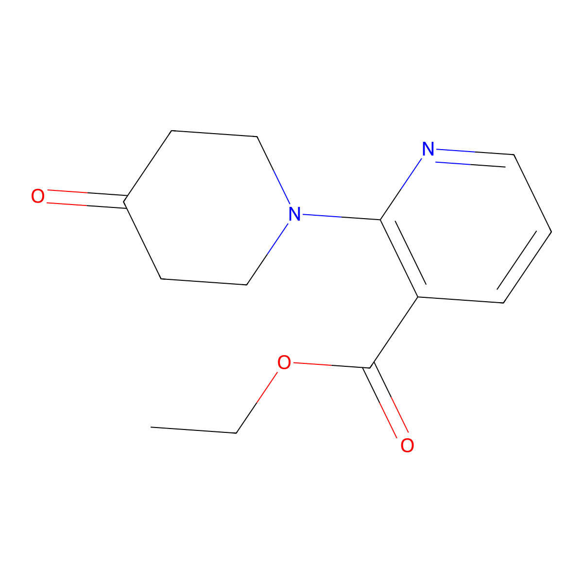 Ethyl 2-(4-oxopiperidin-1-yl)nicotinate molecular structure, CAS 1016524-78-9