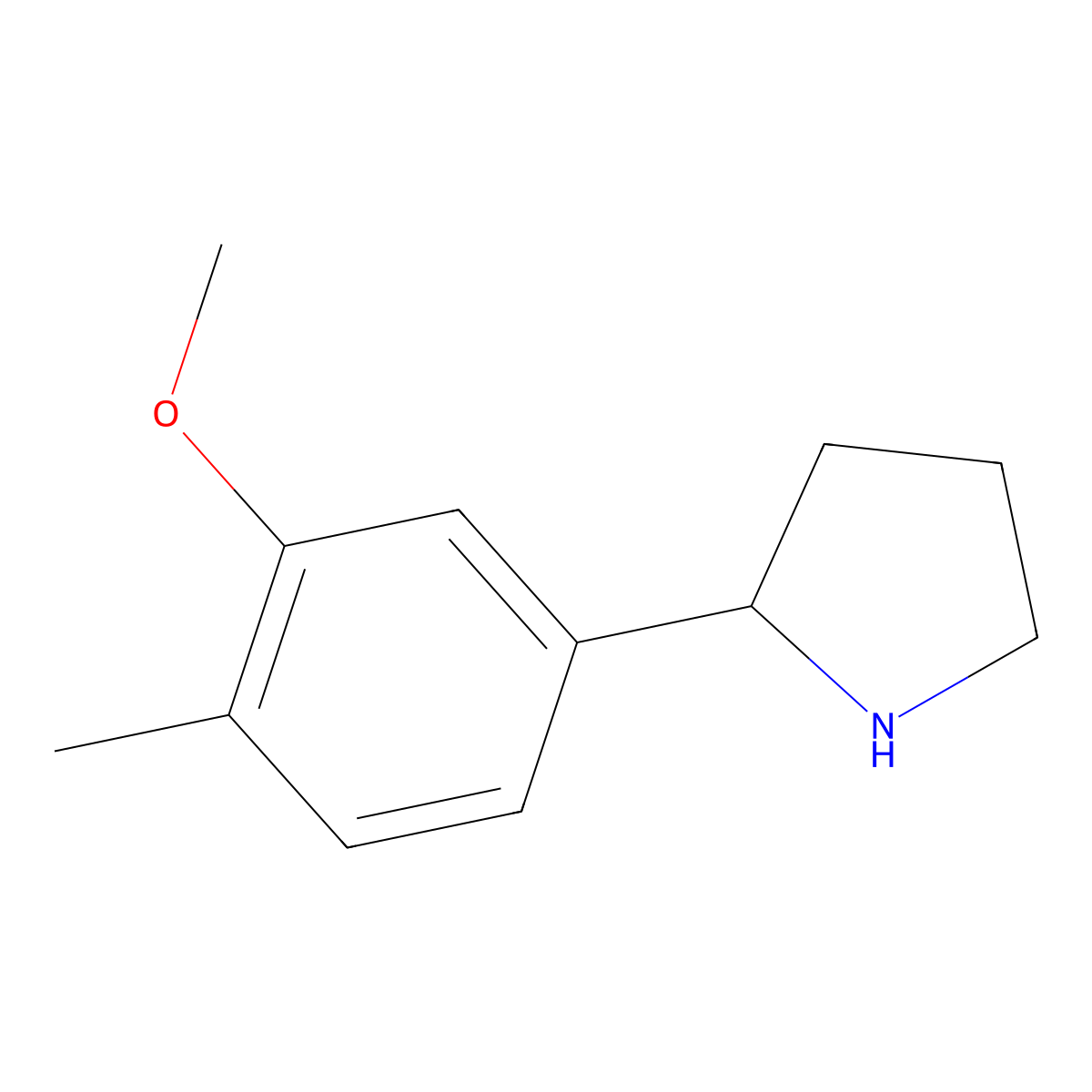 2-(3-Methoxy-4-methylphenyl)pyrrolidine molecular structure, CAS 1016524-91-6