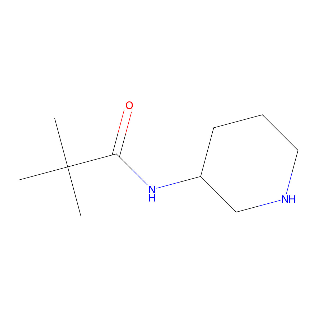 2,2-dimethyl-N-(piperidin-3-yl)propanamide molecular structure, CAS 1016526-02-5