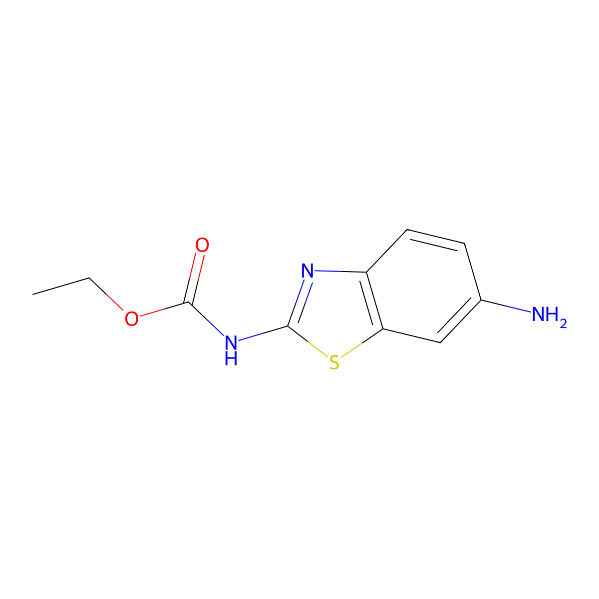 ethyl N-(6-amino-1,3-benzothiazol-2-yl)carbamate molecular structure, CAS 1016526-95-6