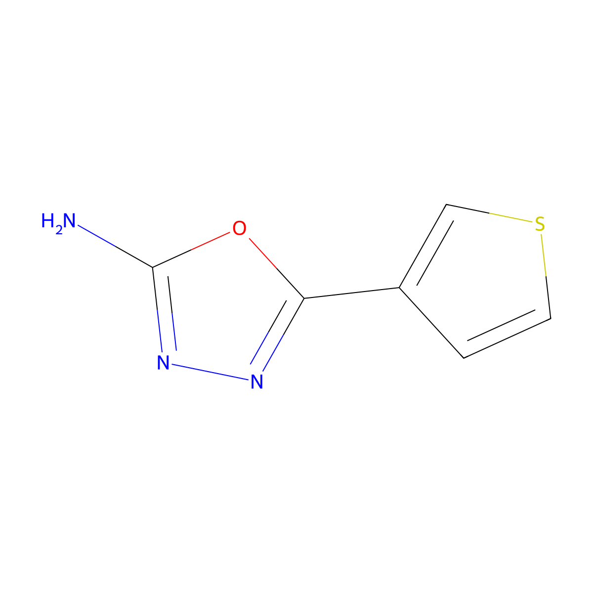5-(3-Thienyl)-1,3,4-oxadiazol-2-amine molecular structure, CAS 1016526-97-8