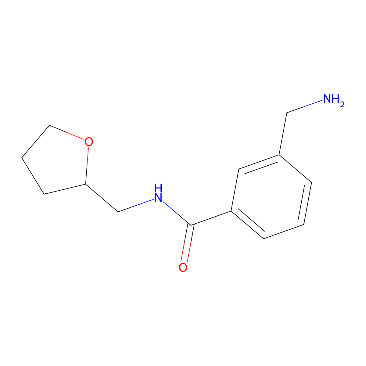 3-(aminomethyl)-N-(oxolan-2-ylmethyl)benzamide molecular structure, CAS 1016527-39-1