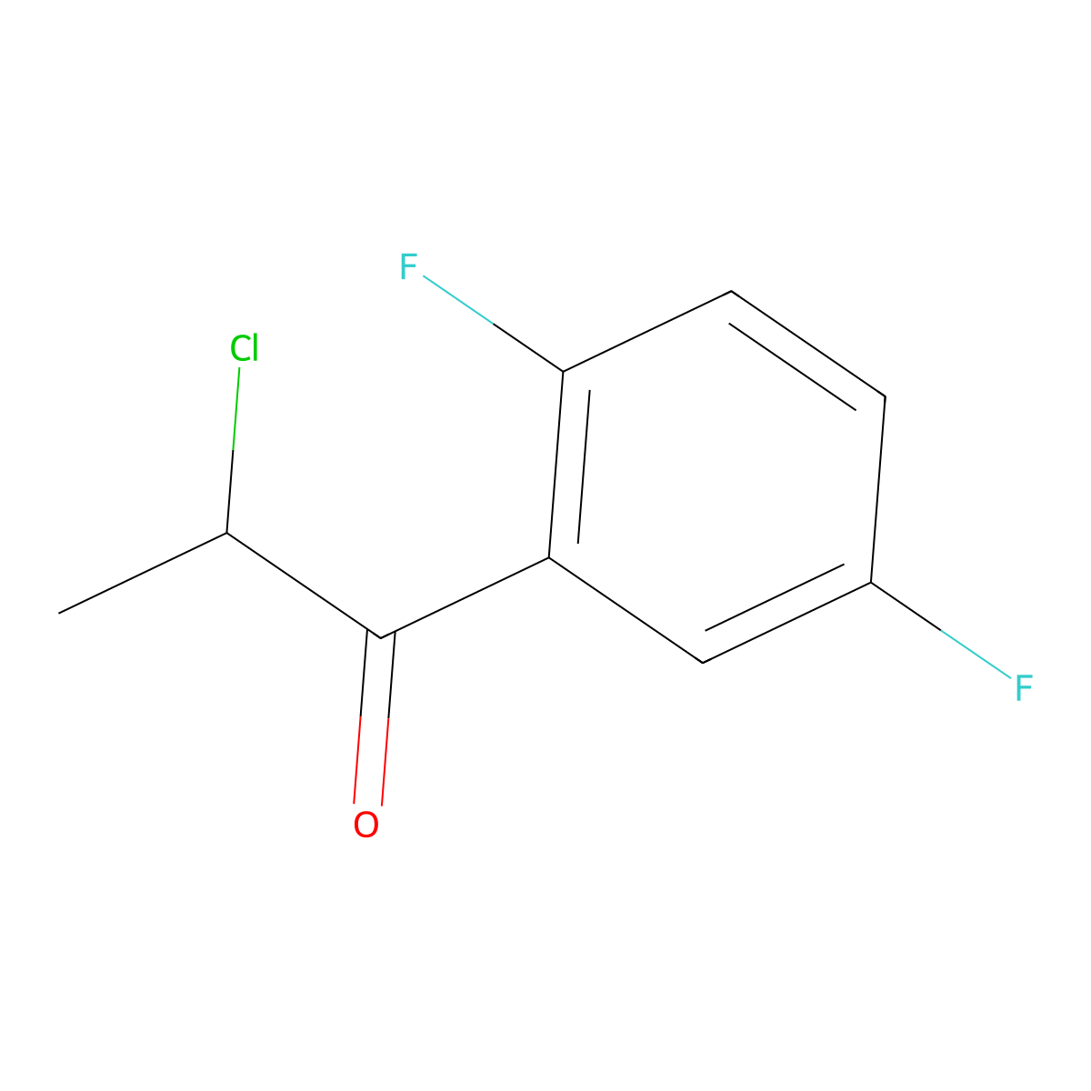 2-Chloro-1-(2,5-difluorophenyl)propan-1-one molecular structure, CAS 1016527-64-2