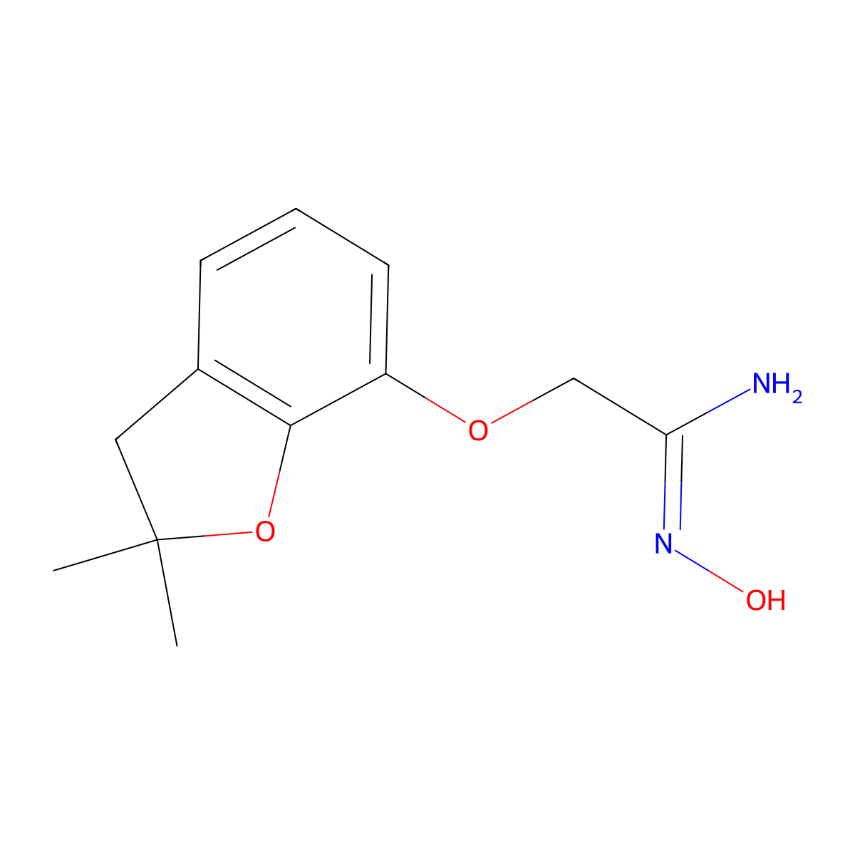 2-((2,2-Dimethyl-2,3-dihydrobenzofuran-7-yl)oxy)-N-hydroxyacetimidamide molecular structure, CAS 1016528-34-9