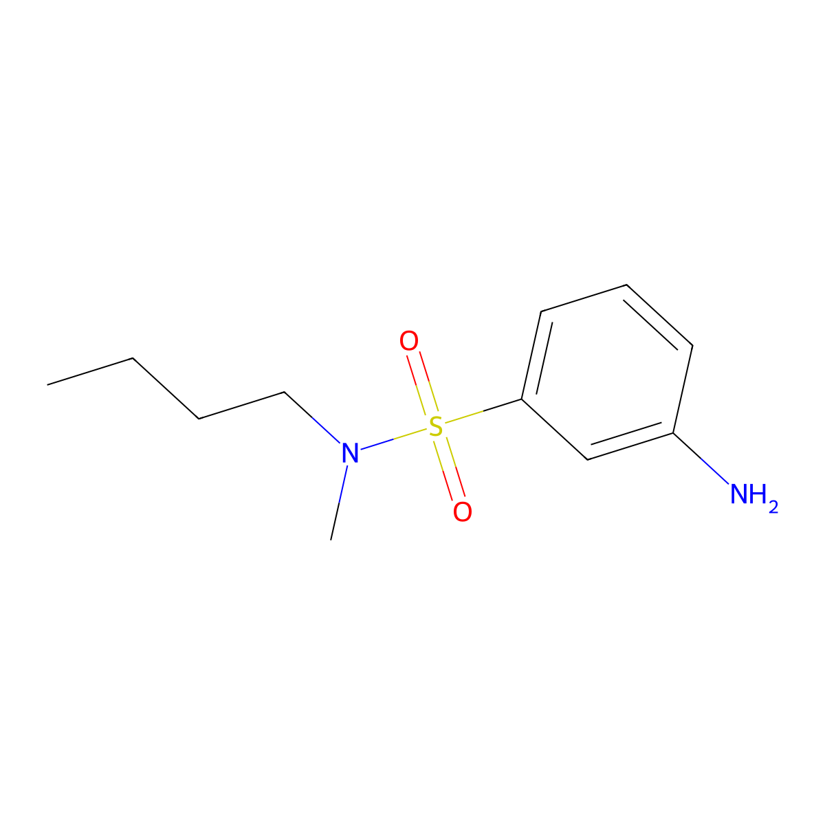 3-Amino-N-butyl-N-methylbenzene-1-sulfonamide molecular structure, CAS 1016528-39-4
