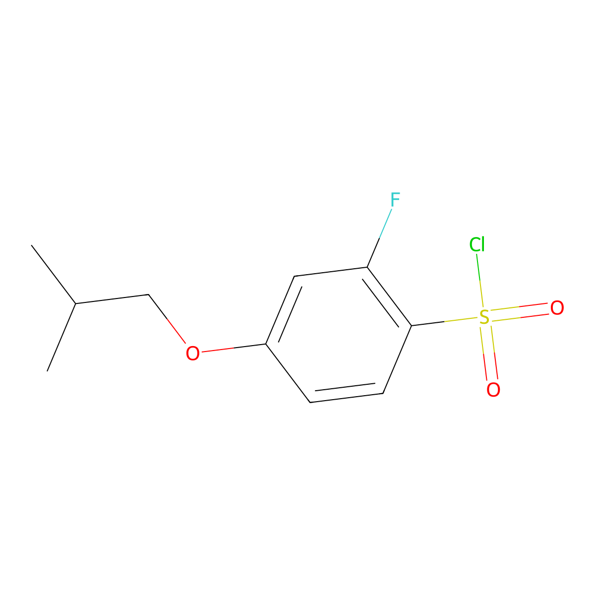 2-Fluoro-4-(2-methylpropoxy)benzene-1-sulfonyl chloride molecular structure, CAS 1016528-41-8