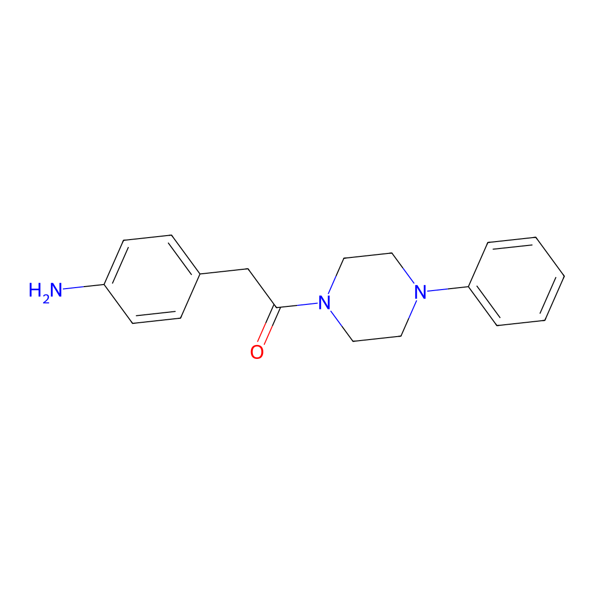 2-(4-Aminophenyl)-1-(4-phenylpiperazin-1-yl)ethan-1-one molecular structure, CAS 1016528-63-4